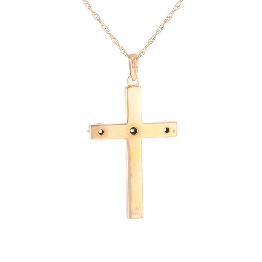 Vintage Incised Diamond Cross Pendant