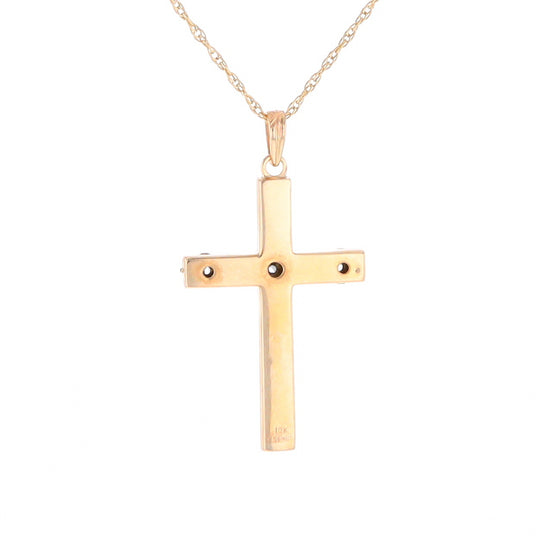 Vintage Incised Diamond Cross Pendant