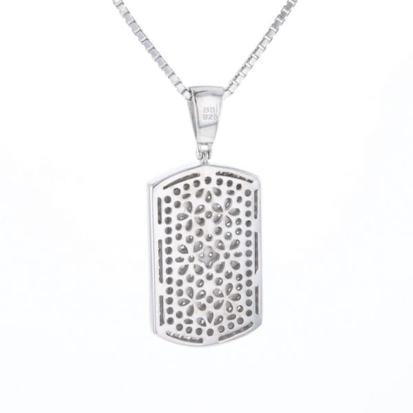 Cubic Zirconia Dog Tag Necklace