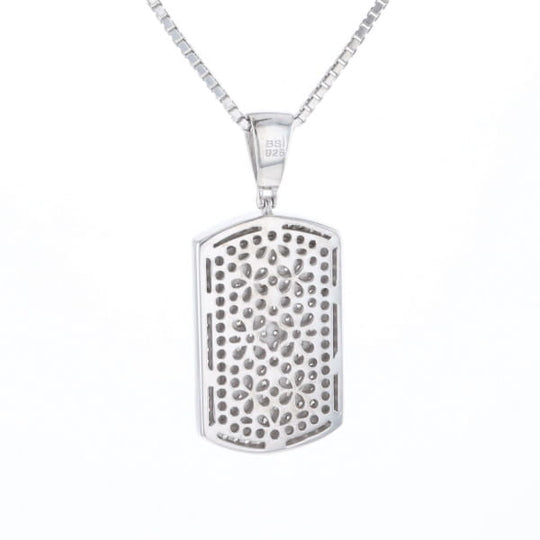 Cubic Zirconia Dog Tag Necklace