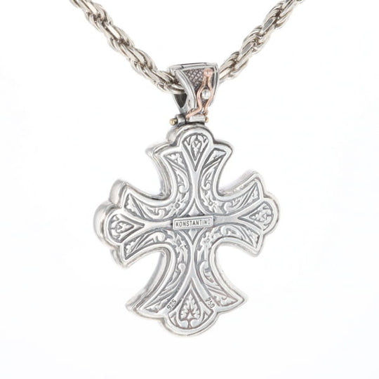 Sterling and 18K Gold Konstantino Cross Pendant