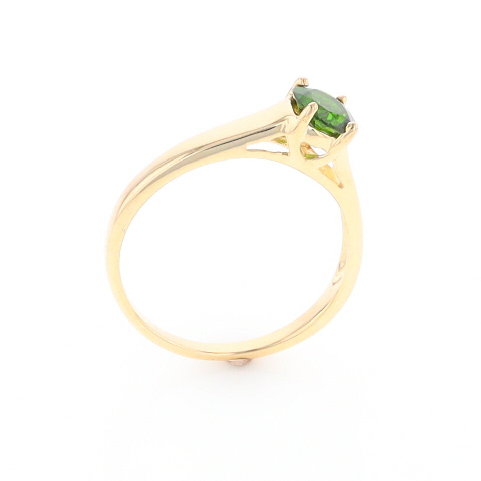 Chrome Diopside Solitaire Ring