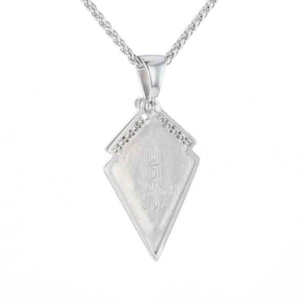 Onyx Kite Design Inlay .19Ctw Diamond Pendant