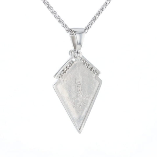 Onyx Kite Design Inlay .19Ctw Diamond Pendant