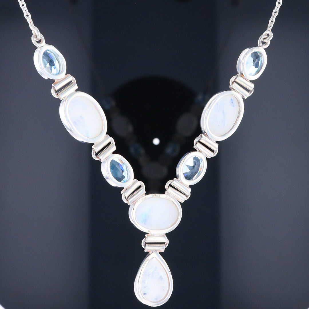 Moonstone & Blue Topaz Necklace