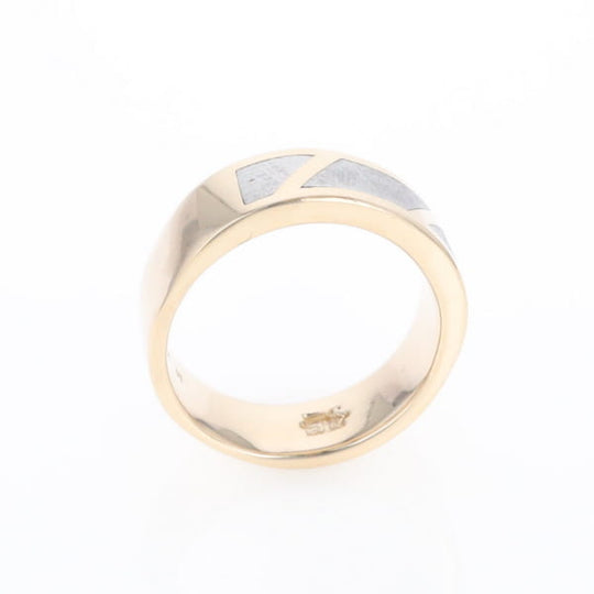 Meteorite Ring, 3 Section Inlaid Design