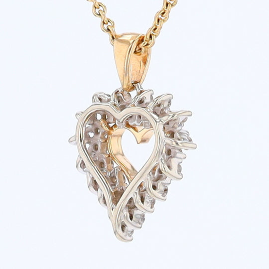 Yellow Gold Diamond Heart Pendant