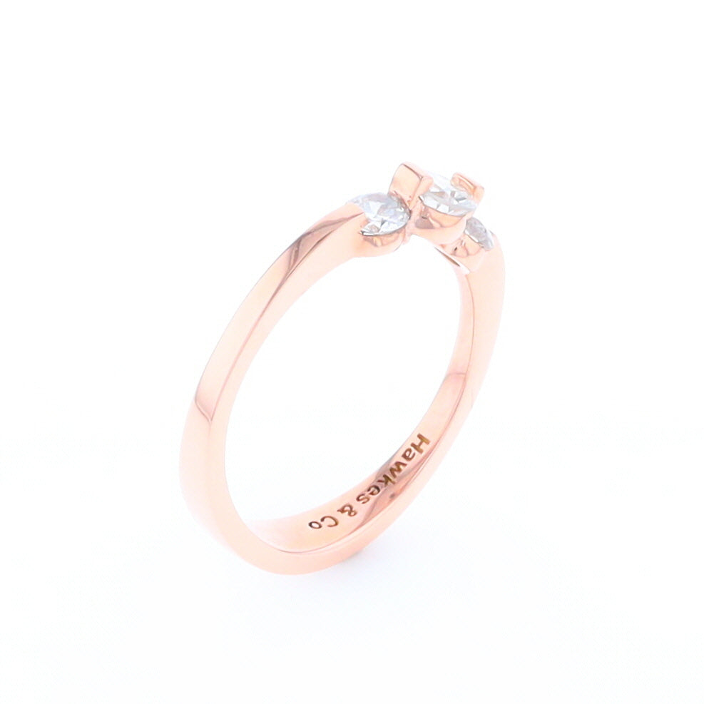 Rose Gold Three-Stone Engagement Ring