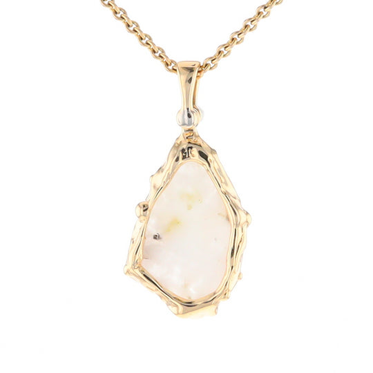 Gold Quartz Freeform Pendant  (G2)