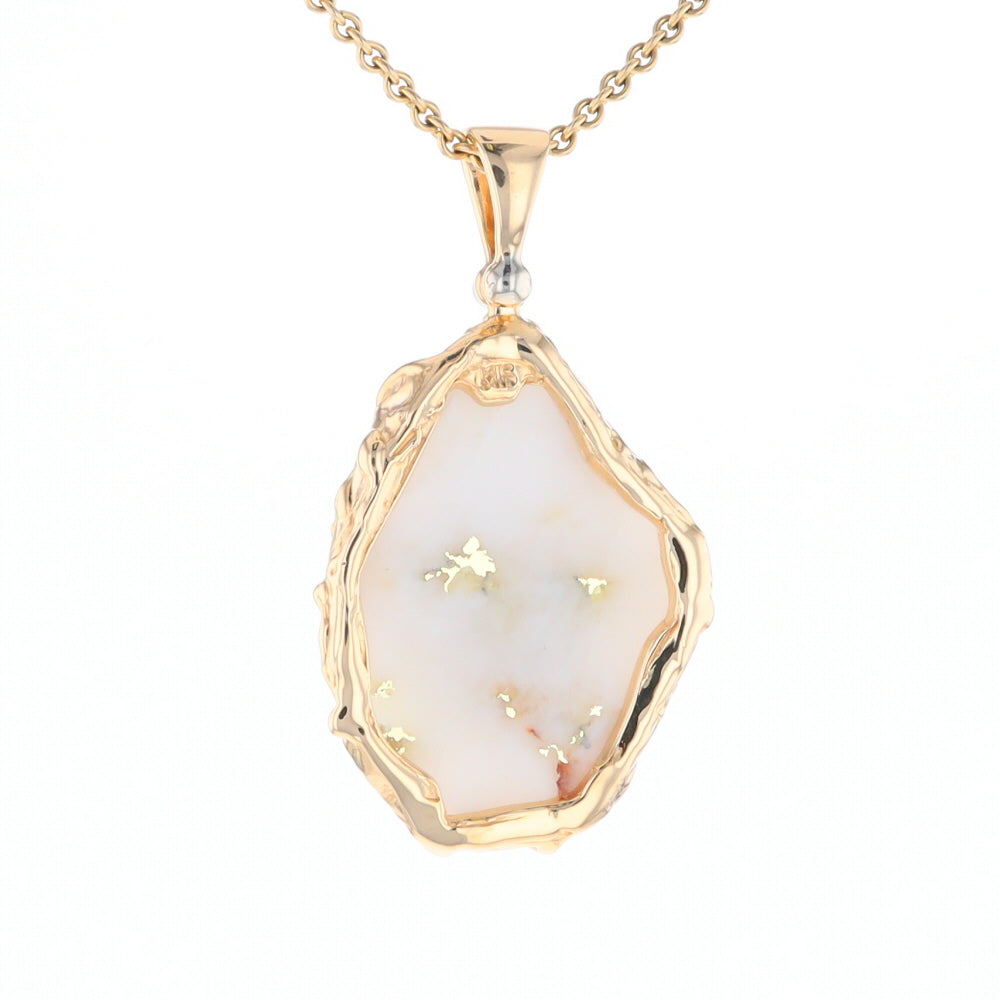 Gold Quartz Freeform Pendant