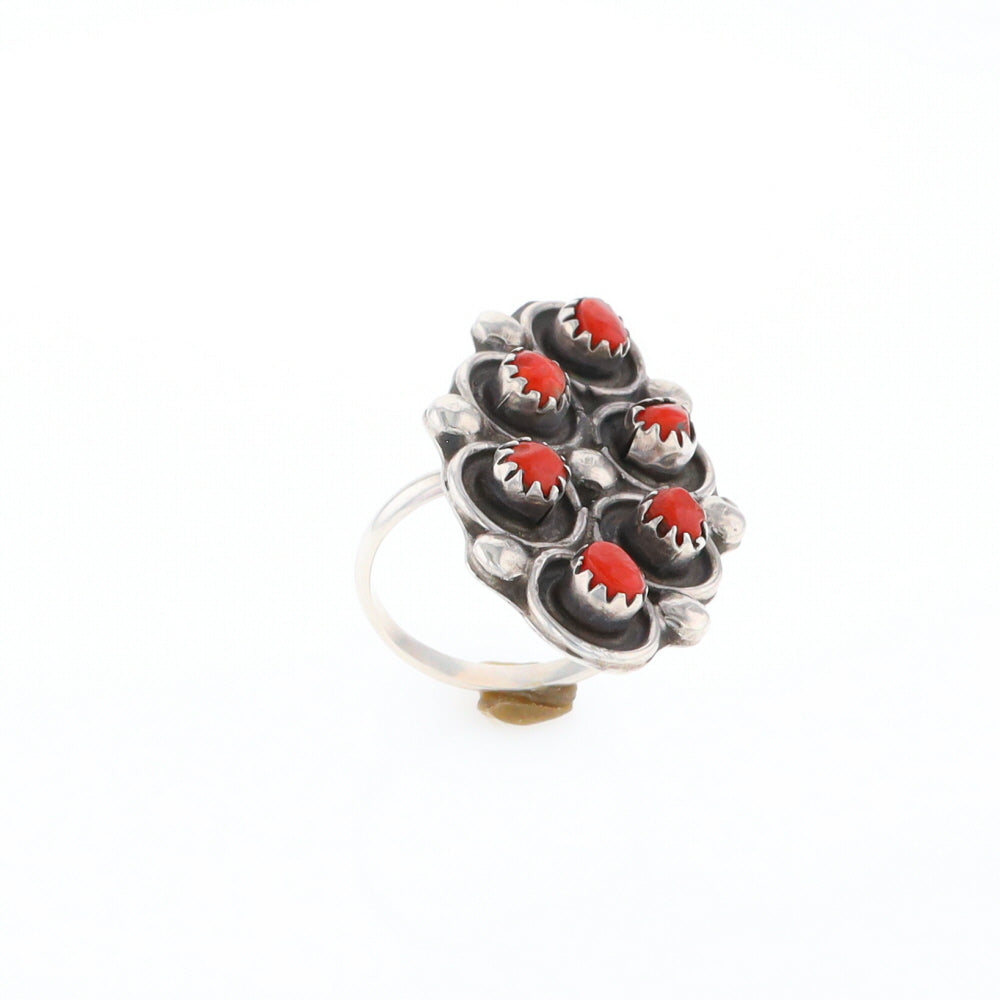 Bezel Set Coral Ring