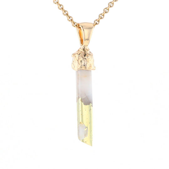 Gold Quartz Free Form Pendant