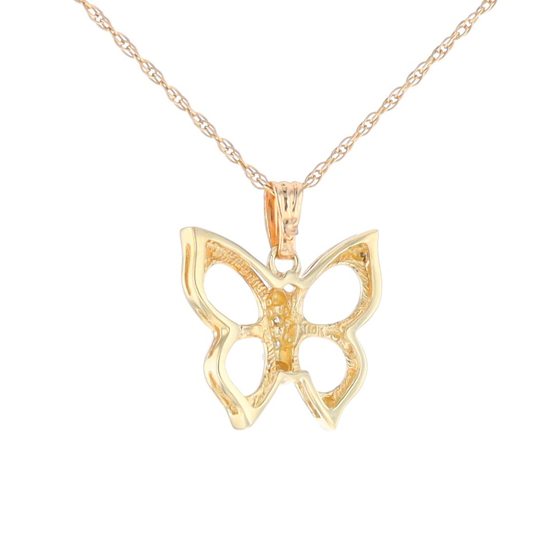 Diamond Butterfly Pendant