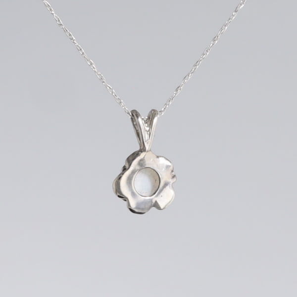 White Opal Flower Pendant