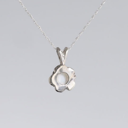 White Opal Flower Pendant