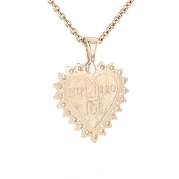 Gold Quartz Heart Shape Inlaid .55Ctw Diamond Pendant