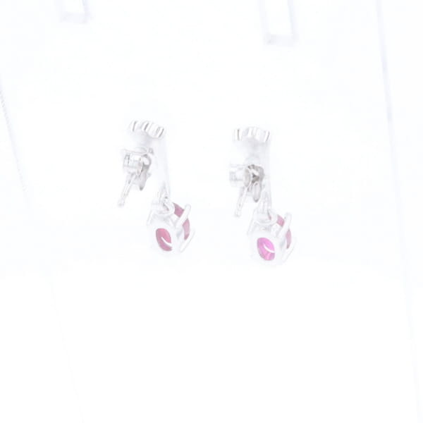 Oval Ruby Dangle Earrings