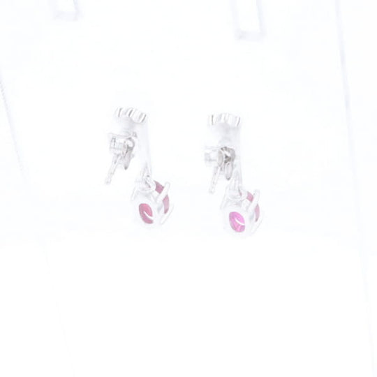 Oval Ruby Dangle Earrings