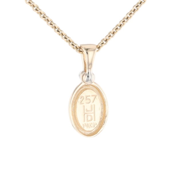 Natural pietersite oval inlaid .02ctw diamond pendant