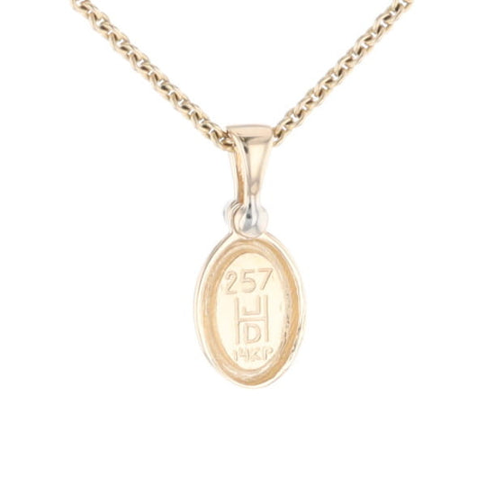 Natural pietersite oval inlaid .02ctw diamond pendant