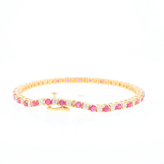 Ruby and Diamond Tennis Bracelet