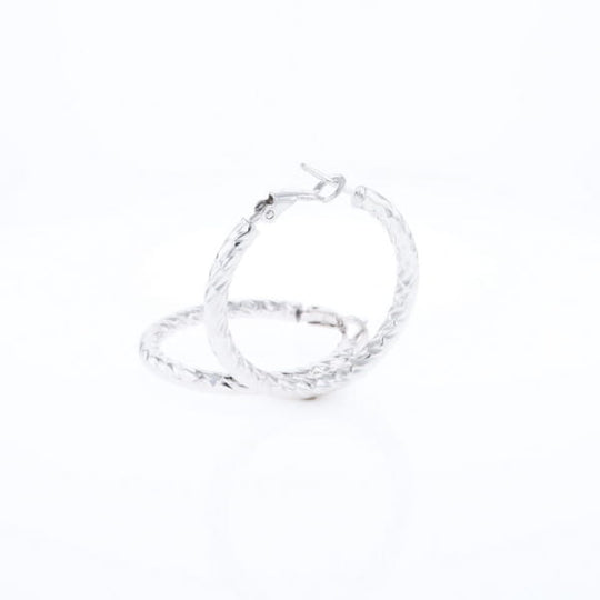 Diamond Cut Hoop Earrings