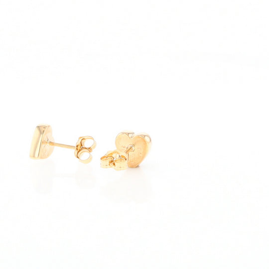 Gold Quartz Heart Stud Earrings - G2