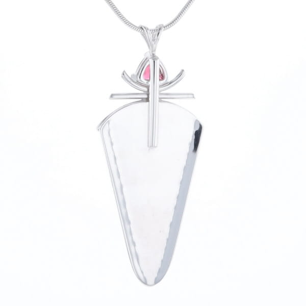 Druzy Quartz & Pink Trillion Tourmaline Necklace