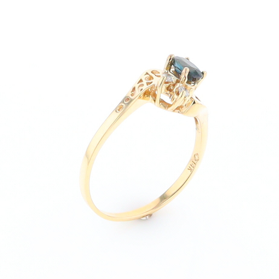 Oval Sapphire Diamond Bypass Ring