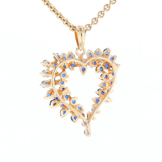 Bursting Sapphire Open Heart Pendant