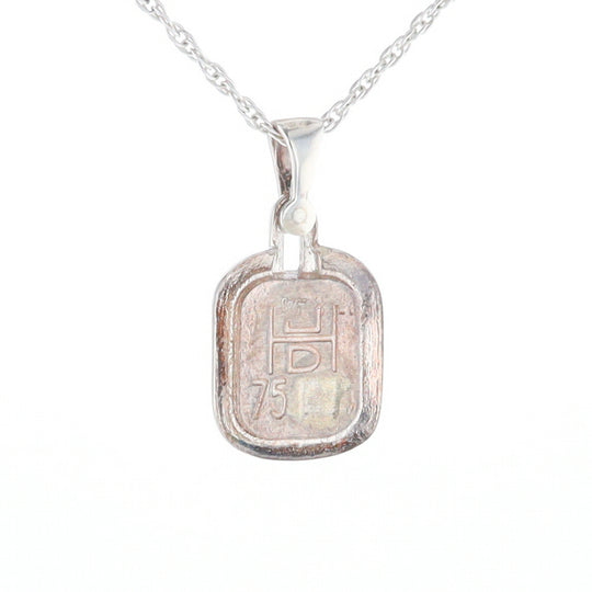 Gold Quartz Rounded Rectangle Pendant