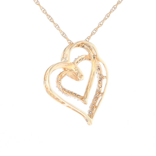 Double Heart Diamond Pendant