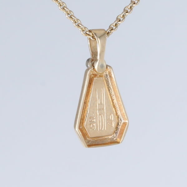 Opal Triangle Inlay with .02ctw Diamond Pendant