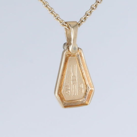 Opal Triangle Inlay with .02ctw Diamond Pendant