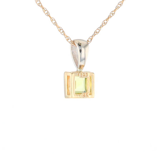 Two-Tone Bezel Peridot Pendant