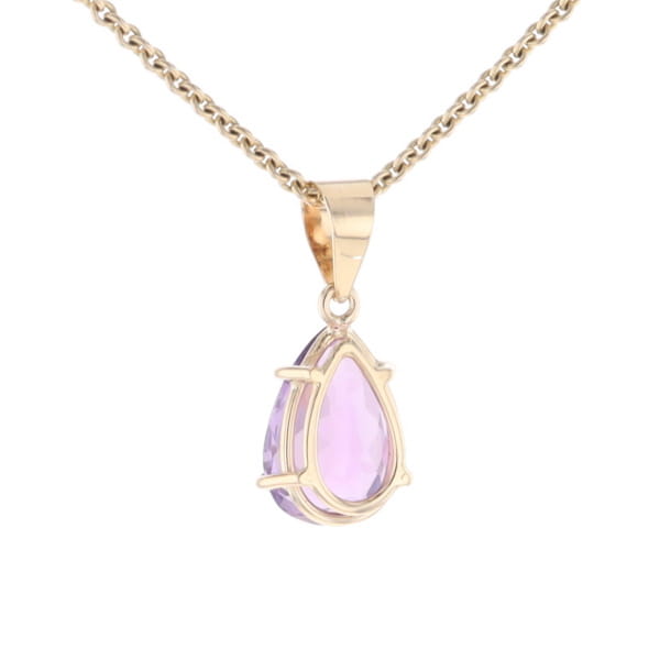 Pear Solitaire Amethyst Pendant