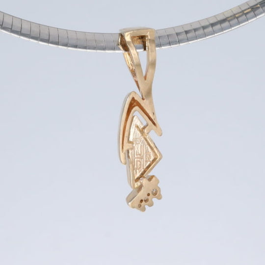 Opal Pendant Triangle Inlaid Design with .07ctw Round Diamonds