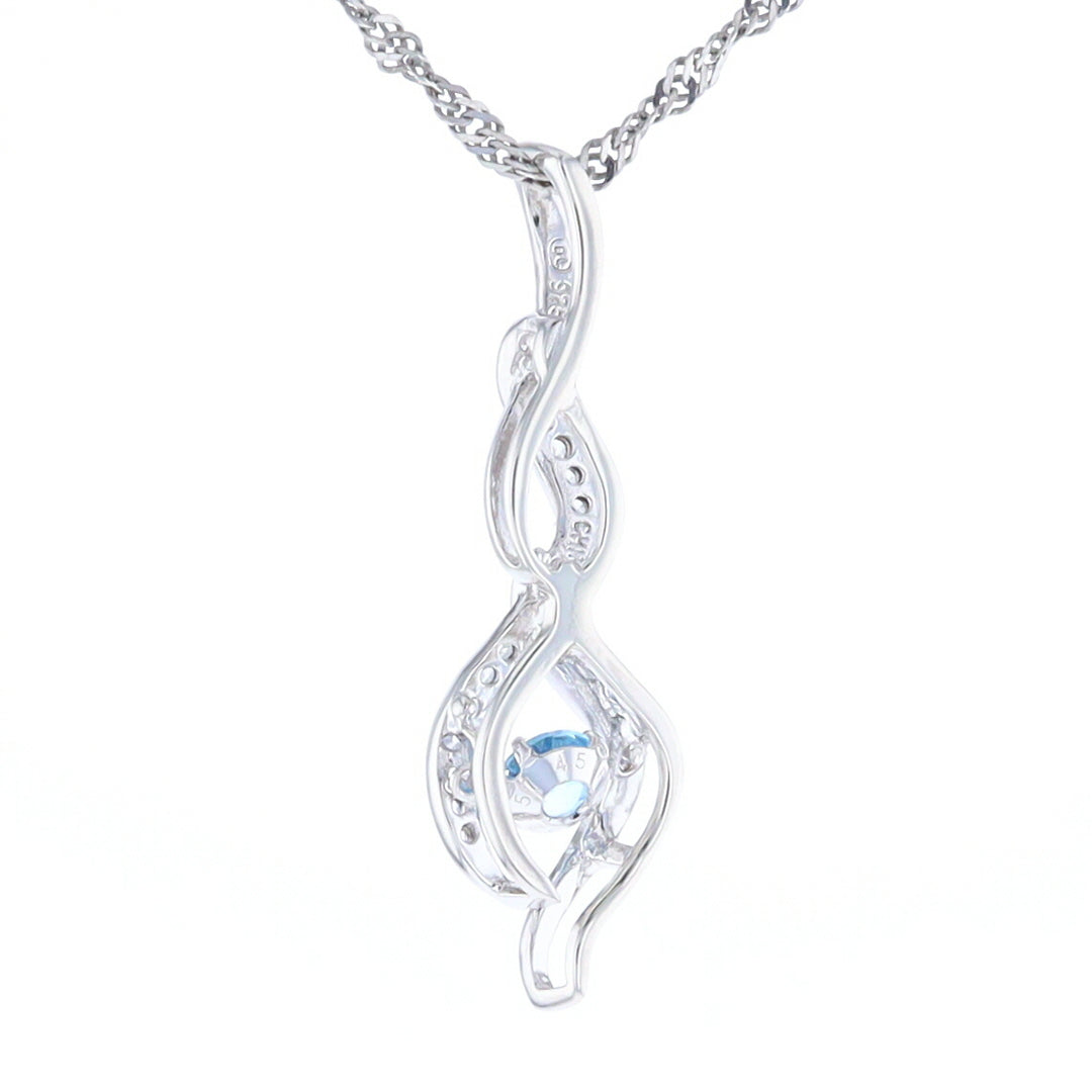 Floating Topaz Twisted Necklace