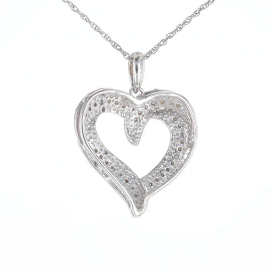 Frosted Diamond Heart Necklace