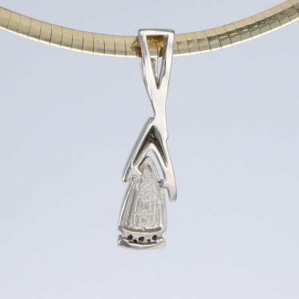 Opal Pendant Triangle Inlaid Design with .06ctw Round Diamonds