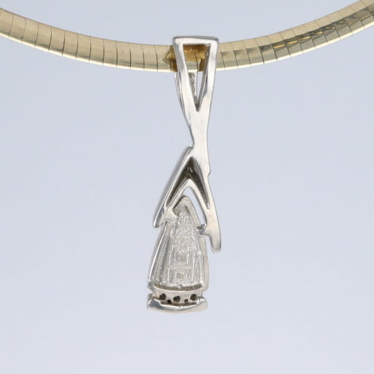 Opal Pendant Triangle Inlaid Design with .06ctw Round Diamonds