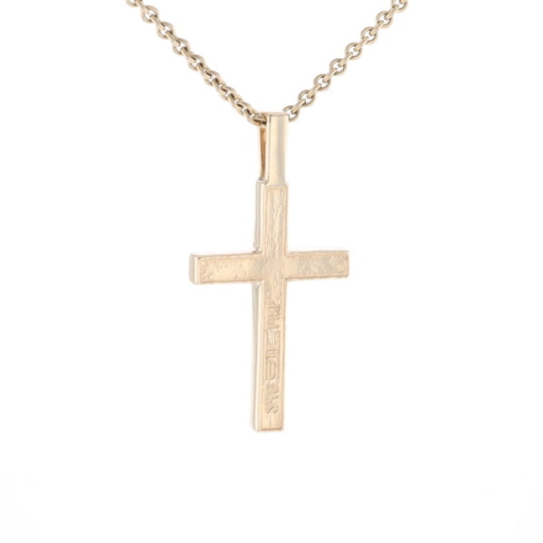 Gold Quartz Pendant 4 Section Inlaid Cross Pendant