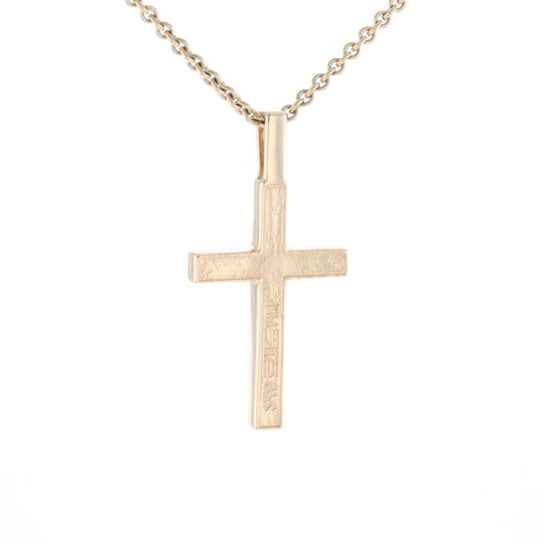 Gold Quartz Pendant 4 Section Inlaid Cross Pendant