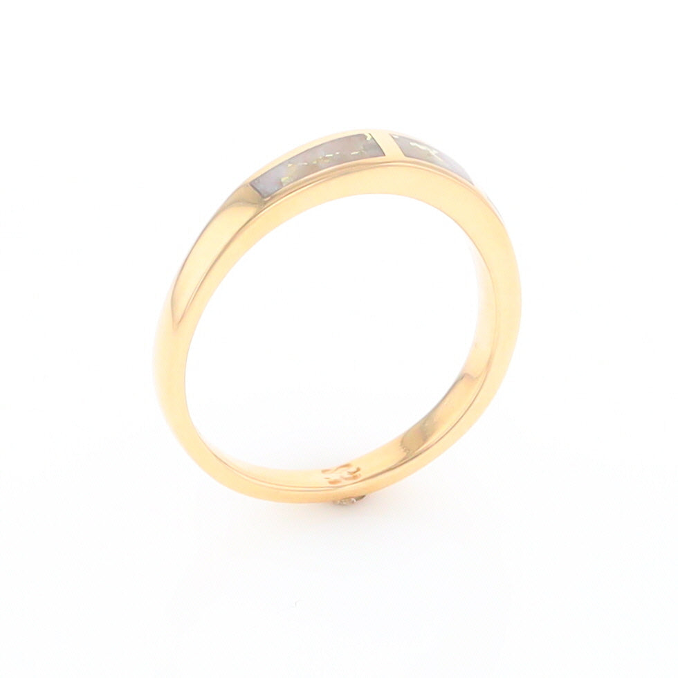 3 Section Gold Quartz Ring Lady’s Anniversary Band G2