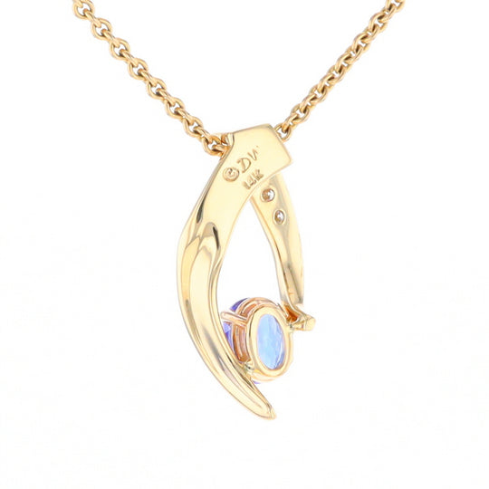 Synthetic Sapphire & Diamond Slide Pendant