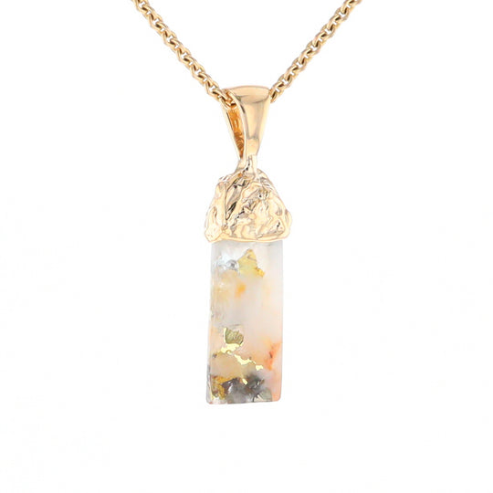 Gold Quartz Free Form Pendant