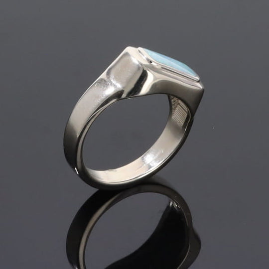Opal Rings Rectangle Inlaid Design Lady's Ring