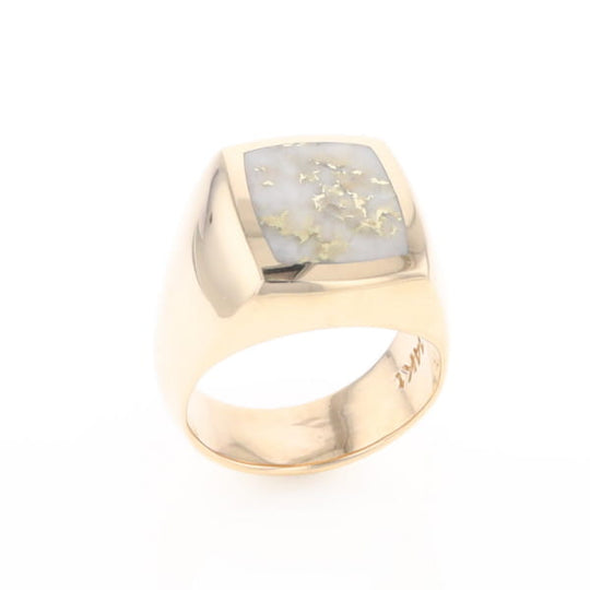 Natural Gold Quartz Men's Ring