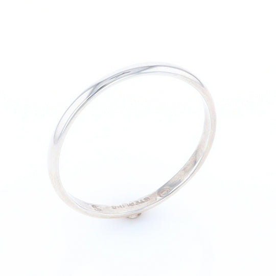 Men's Flat Silver Wedding Band