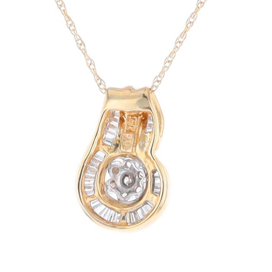 Gold Slide and Flower Diamond Pendant